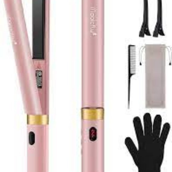 NEW MAGICFLY CERAMIC TOURMALINE IONIC FLAT IRON HAIR STRAIGHTENER PINK - Picture 1 of 10